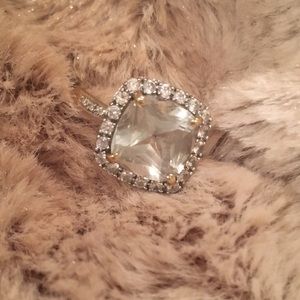 Green Stone/Diamond Ring